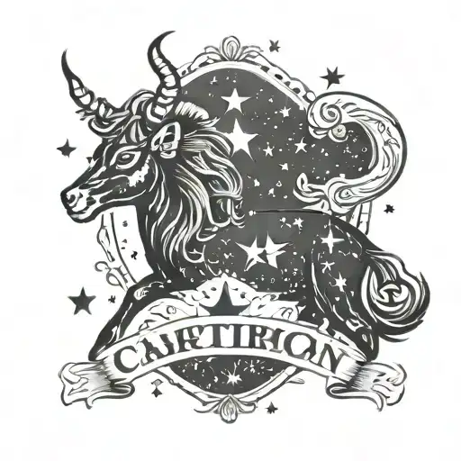 capricorn constellation southern bad girl hard rock music  tattoo design idea
