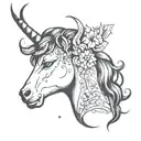 Capricorn constellation, bad girl side profile tattoo design idea