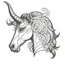 Capricorn constellation, bad girl side profile tattoo design idea