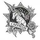 capricorn constellation southern bad girl hard rock music  tattoo design idea