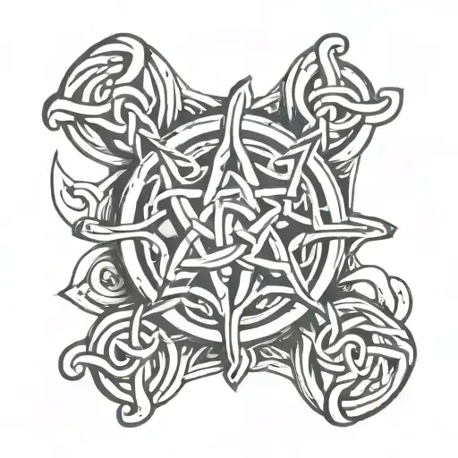 Celtic knot with three intersections, symbolizing the eternal connection and life cycle between 3 brothers tattoo design idea