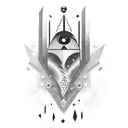 outer space alien chess tattoo design idea