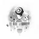 outer space alien chess tattoo design idea