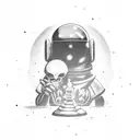 outer space alien chess tattoo design idea