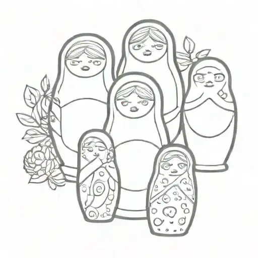 babushka nesting dolls tattoo design idea