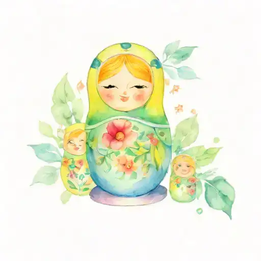 babushka nesting dolls tattoo design idea