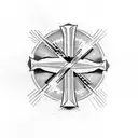 Christian Cross with 1 peter 4:8  tattoo design idea