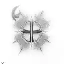 Christian Cross with 1 peter 4:8  tattoo design idea