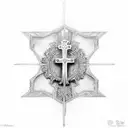 Christian Cross with 1 peter 4:8  tattoo design idea