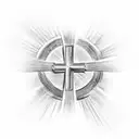 Christian Cross with 1 peter 4:8  tattoo design idea