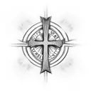 Christian Cross with 1 peter 4:8  tattoo design idea