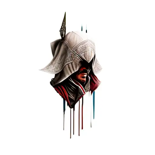 a character from assassin's creed tattoo design idea