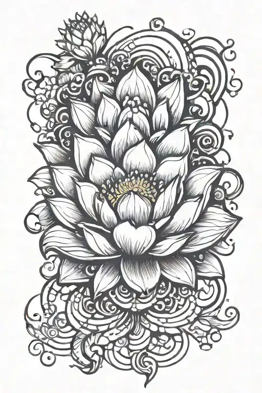 lotus flower tattoo design idea