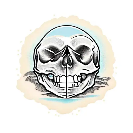 skull in a glass of water tattoo design idea