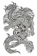 maori lion fire dolphin tattoo design idea