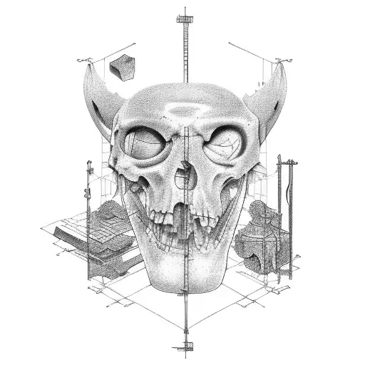 Incorporating construction tools and BDSM imagery in a tattoo design tattoo design idea