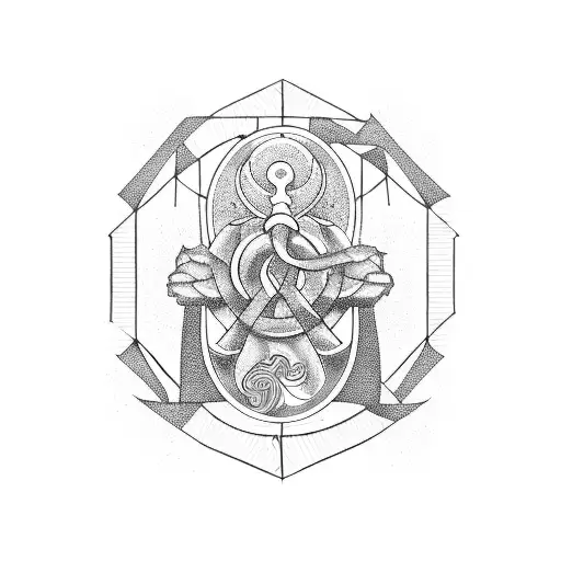 A Libra symbol intertwined with BDSM elements in a tattoo design tattoo design idea