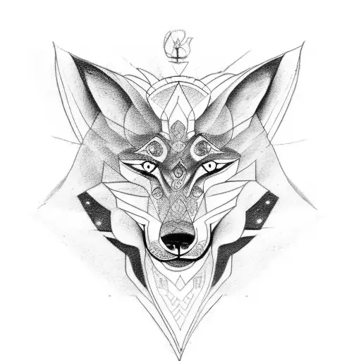 A tattoo featuring a wolf and lion intertwined in a BDSM-inspired design tattoo design idea