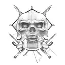 A tattoo design featuring a construction worker's tools with subtle BDSM undertones tattoo design idea