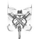 A tattoo design featuring a construction worker's tools with subtle BDSM undertones tattoo design idea
