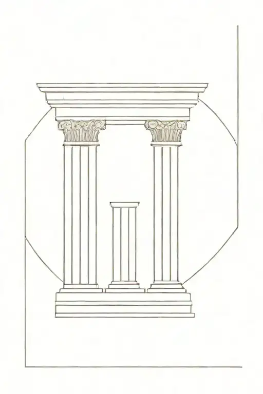 ancient greek or roman column tattoo design idea