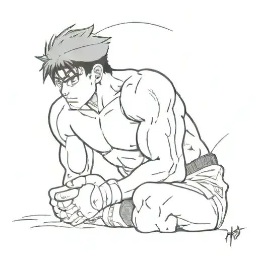 Hajime No Ippo featuring the protagonist tattoo design idea