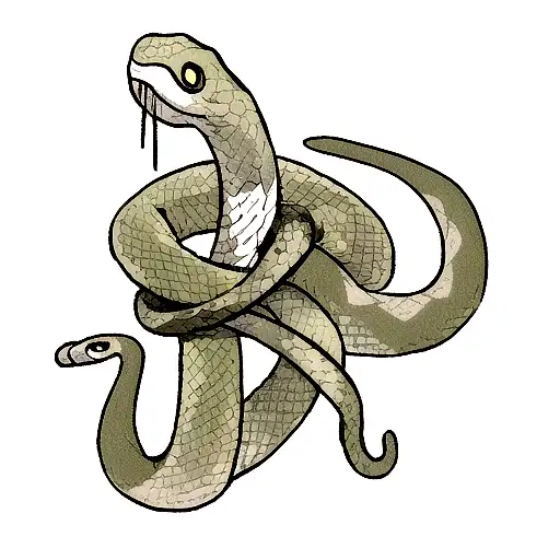 snake coiling from collar bone onto arm tattoo design idea