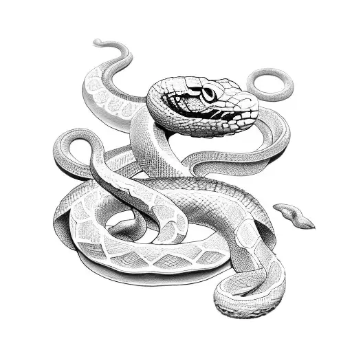 snake coiling from collar bone onto arm tattoo design idea