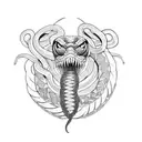 snake coiling from collar bone onto arm tattoo design idea