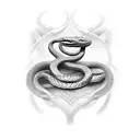 snake coiling from collar bone onto arm tattoo design idea