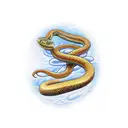 snake coiling from collar bone onto arm tattoo design idea