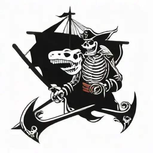 tattoo from shoulder to wrist skeleton pirate with lantern pirate ship megalodon tattoo design idea