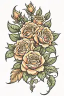 western roses tooling flower design tattoo design idea