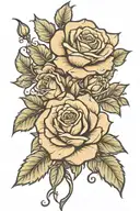 western roses tooling flower design tattoo design idea