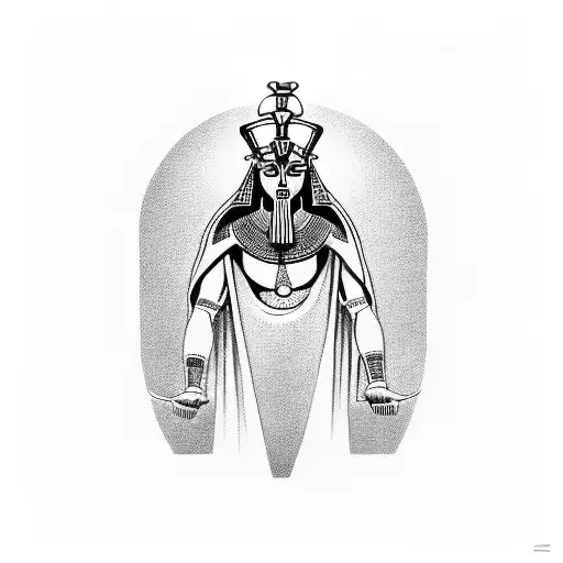 Osiris protecting the afterlife tattoo design idea
