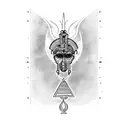 Osiris protecting the afterlife tattoo design idea