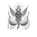 Osiris protecting the afterlife tattoo design idea