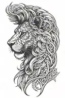 lion face sideways tattoo design idea