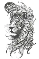 lion face sideways tattoo design idea