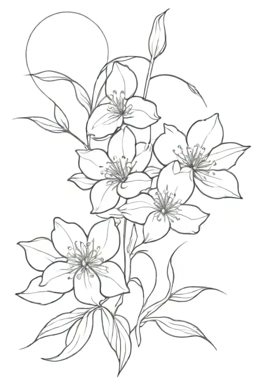 November birth flower and July birth flower intertwined tattoo design idea