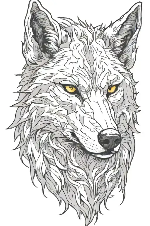 reborn she wolf face tattoo design idea