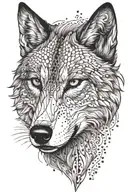feminine  she wolf split face tattoo tattoo design idea
