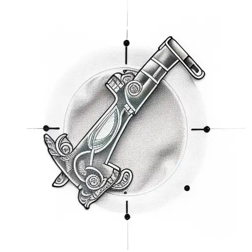 stained glass pipe wrench tattoo design idea