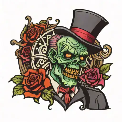 warden zombie tattoo design idea