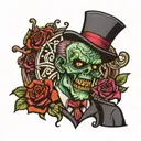 warden zombie tattoo design idea