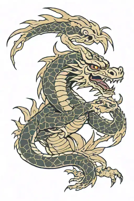 haku from spirited away dragon wrapped loosely thick rich bicep tattoo design idea