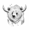 bear fighting a bull tattoo design idea