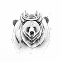 bear fighting a bull tattoo design idea