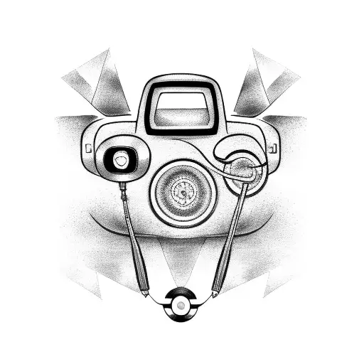 A tattoo of a car with a video game controller as the steering wheel and musical notes trailing behind it tattoo design idea