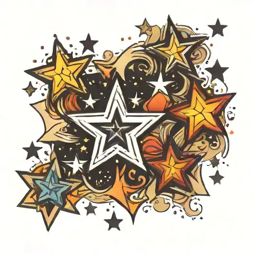 stars scattered tattoo design idea